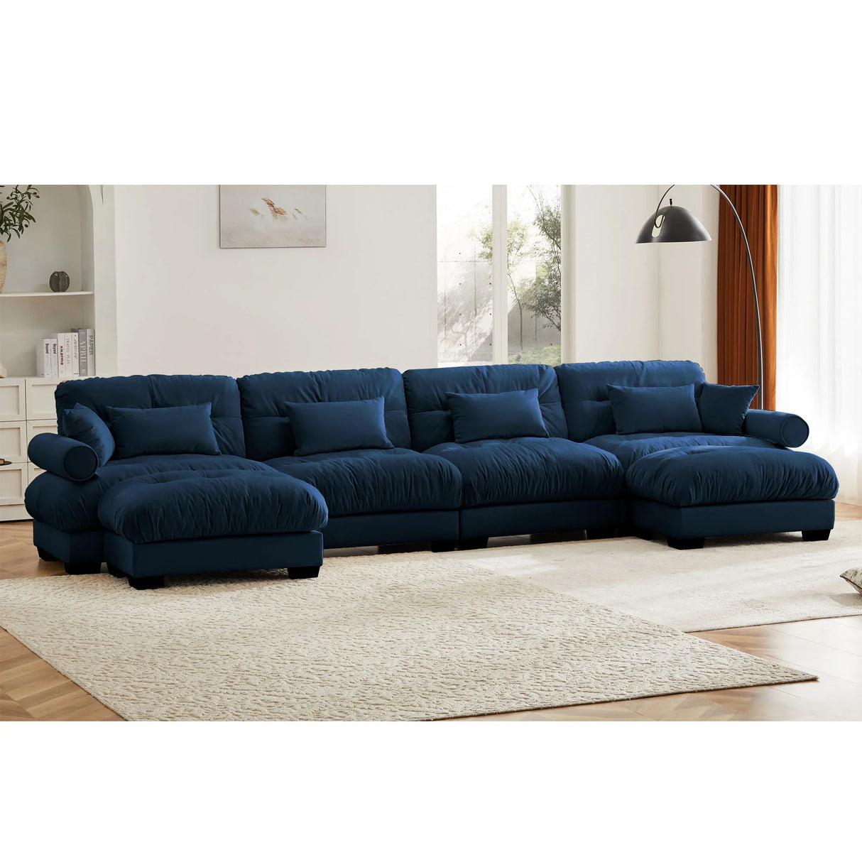 Super Comfort Oversized Modular Sectional Sofa With Movable Ottoman - Furniture Home Direct