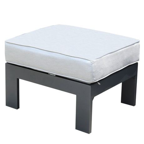 Patio Indoor Outdoor Aluminum Ottoman Footstool With Cushion - Furniture Home Direct