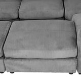 121.3" Modular Sectional Sofa with Two Movable Ottomans, Gray - Furniture Home Direct