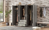 6 Doors Wardrobe Storage For Bedroom, With Big Drawers - Furniture Home Direct