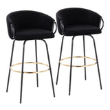 Claire - Contemporary / Glam Barstool With Footrest (Set of 2) - Furniture Home Direct