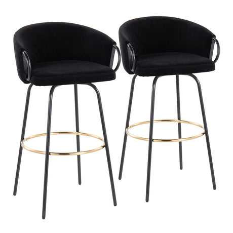 Claire - Contemporary / Glam Barstool With Footrest (Set of 2) - Furniture Home Direct