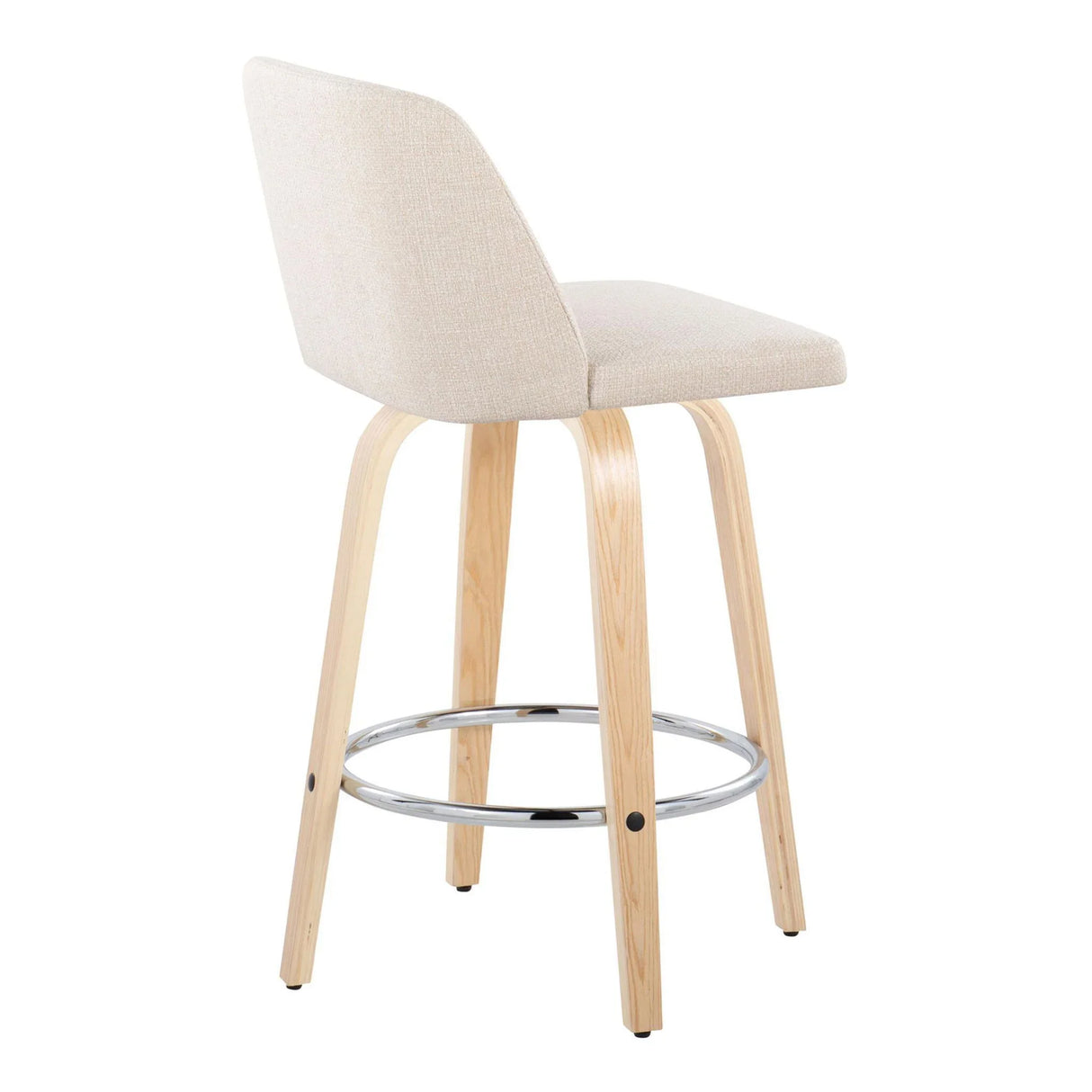 Toriano - Contemporary Fixed-Height Counter Stool With Swivel And Round Footrest (Set of 2) - Furniture Home Direct