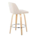 Toriano - Contemporary Fixed-Height Counter Stool With Swivel And Round Footrest (Set of 2) - Furniture Home Direct