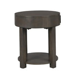Jonah - MDF End Table With USB Ports - Light Brown - Furniture Home Direct