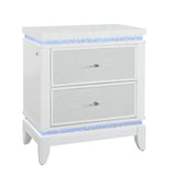 King Bedroom Set Modern Rubberwood Solid Wood Finish White - Furniture Home Direct