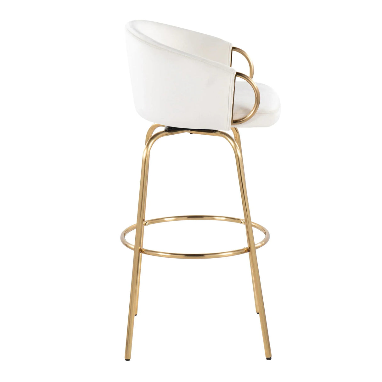 Claire - Contemporary / Glam Fixed Height Bar Stool (Set of 2) Round Footrest (Set of 2) - Furniture Home Direct