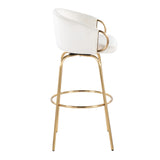 Claire - Contemporary / Glam Fixed Height Bar Stool (Set of 2) Round Footrest (Set of 2) - Furniture Home Direct