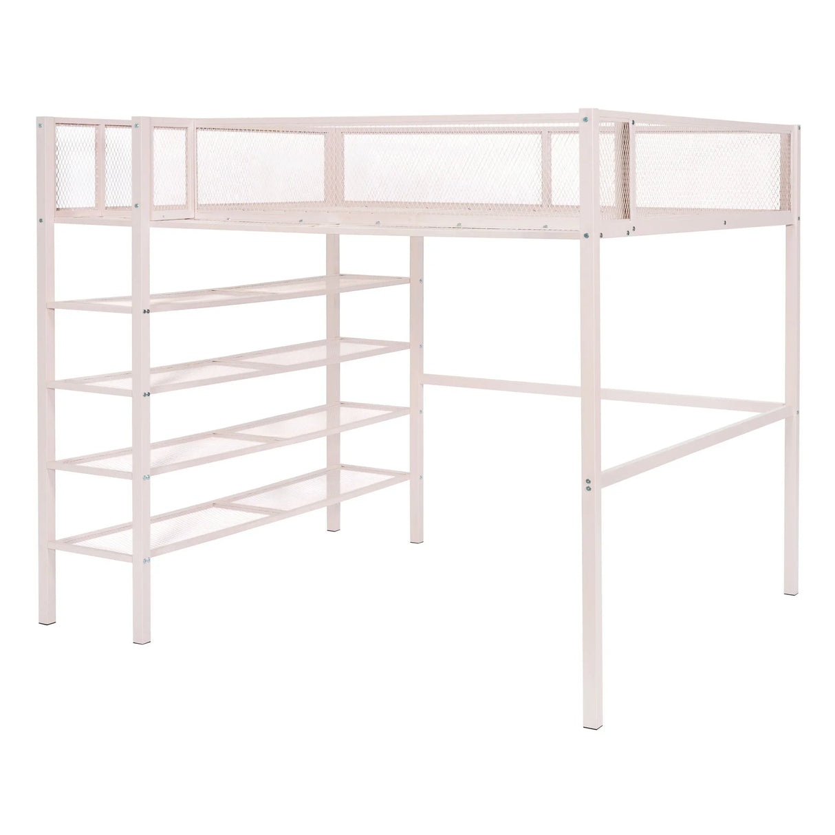 Loft Bed With 4 Tier Shelves And Storage - Furniture Home Direct