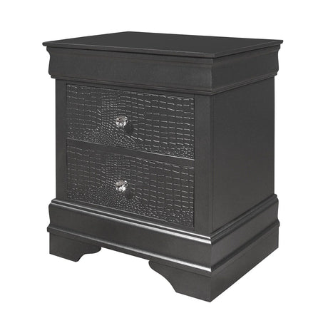 Shaker - Crocodile Metallic Nightstand - Furniture Home Direct