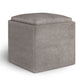 Rockwood - Upholstered Cube Storage Ottoman With Tray - Furniture Home Direct