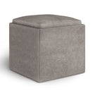 Rockwood - Upholstered Cube Storage Ottoman With Tray - Furniture Home Direct