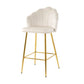 Elegant Shell Shape Velvet Bar Chair (Set of 2) - Furniture Home Direct