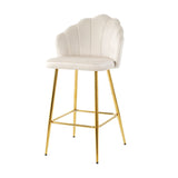 Elegant Shell Shape Velvet Bar Chair (Set of 2) - Furniture Home Direct