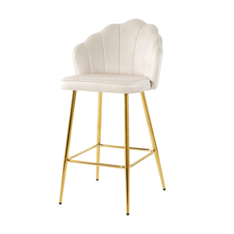 Elegant Shell Shape Velvet Bar Chair (Set of 2) - Furniture Home Direct