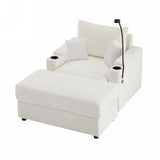 Modern Style Loveseat Sofa Sectional Sofa Couch With Storage Space, A Movable Ottoman, Two USB Ports, Two Cup Holders, A Phone Holder For Living Room - Furniture Home Direct