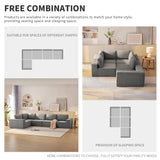 L Shaped Modular Sectional Sofa With Wide Seats Gray - Furniture Home Direct