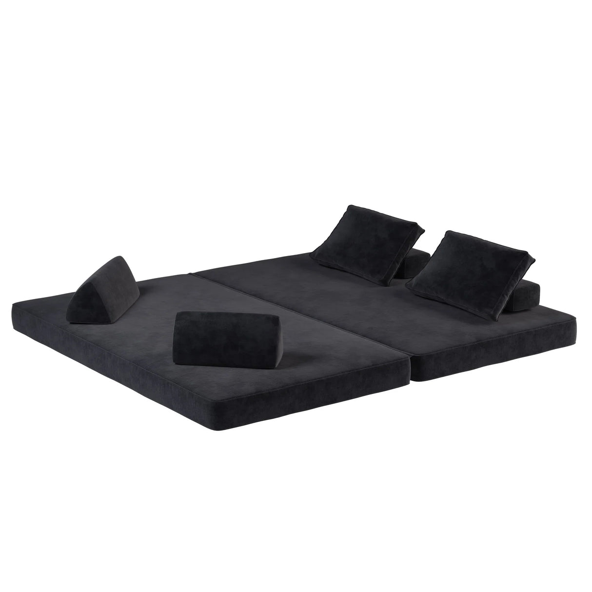 Multifunctional Convertible Sofa Bed With 2 Tumbler Backrests And 2 Pillows, Deep Seat Couch - Furniture Home Direct
