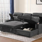 Kaden - Sleeper Sectional Sofa Chaise With Storage Arms And Cupholder - Furniture Home Direct