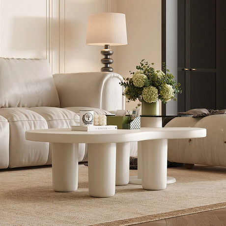 Nesting Coffee Tables Set Modern MDF Glass Two Tier Beige - Furniture Home Direct