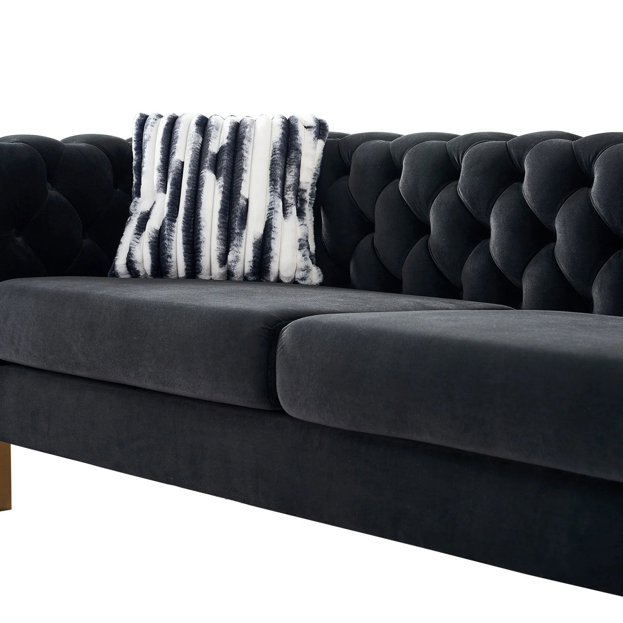 Chesterfield - Modern Tufted Velvet Living Room Sofa, 84.25''W Couch - Furniture Home Direct