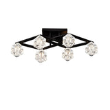 6 Light Crystal Ceiling Light For Dining Room, Modern Ceiling Lamp With Light Fixture For Entryway, Lobby, Kitchen, Bedroom, Living Room, Conference Room, (6*G9 Bulbs Included) - Furniture Home Direct
