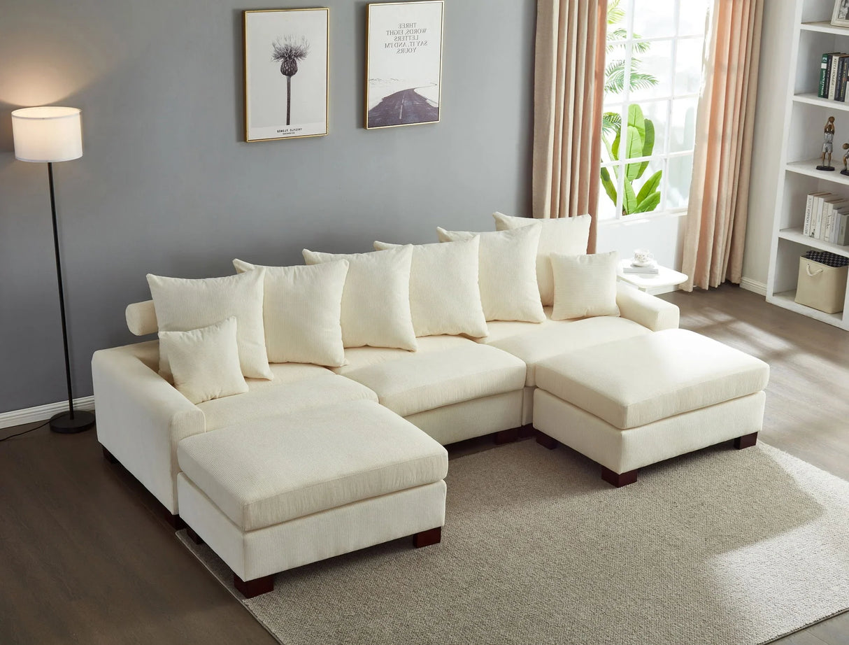 5 Seater Oversized Convertible L & U Shaped Couch - Furniture Home Direct