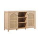 Transitional 2 Door Sideboard With Arched Rattan Panels - Furniture Home Direct