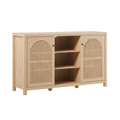 Transitional 2 Door Sideboard With Arched Rattan Panels - Furniture Home Direct