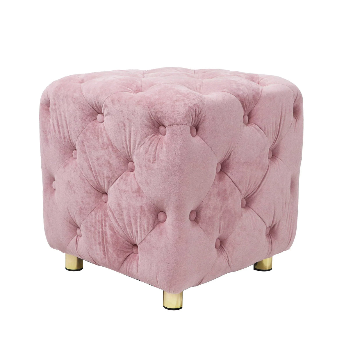 Modern Velvet Upholstered Ottoman, Exquisite Small End Table, Soft Foot Stool, Dressing Makeup Chair, Comfortable Seat For Living Room, Bedroom, Entrance - Furniture Home Direct