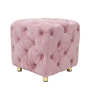Modern Velvet Upholstered Ottoman, Exquisite Small End Table, Soft Foot Stool, Dressing Makeup Chair, Comfortable Seat For Living Room, Bedroom, Entrance - Furniture Home Direct
