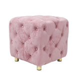 Modern Velvet Upholstered Ottoman, Exquisite Small End Table, Soft Foot Stool, Dressing Makeup Chair, Comfortable Seat For Living Room, Bedroom, Entrance - Furniture Home Direct