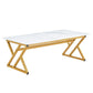 Modern Rock Slab Coffee Table With Metal Legs - Furniture Home Direct