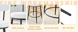 Counter Height Chairs Padded Seat Black Metal Frame White - Furniture Home Direct