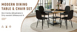 Dining Set Round Table With 4 Chairs Wood Top Black - Furniture Home Direct