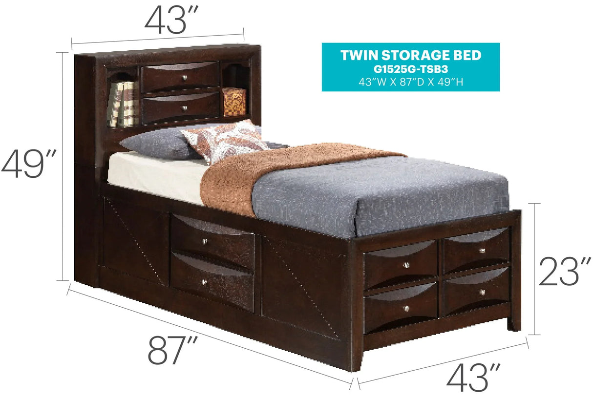 Marilla - Storage Bed With Bookcase Headboard - Furniture Home Direct