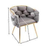 Luxury Modern Simple Leisure Velvet Single Sofa Chair Bedroom Lazy Person Household Dresser Stool Manicure Table Back Chair - Furniture Home Direct