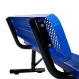 6' Outdoor Steel Bench With Backrest - Furniture Home Direct