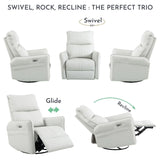 29.92" 270 Power Swivel Rocker Recliner Chair, Electric Glider Reclining Sofa With USB Ports, Power Swivel Glider, Rocking Chair Nursery Recliners For Living Room Bedroom - Furniture Home Direct