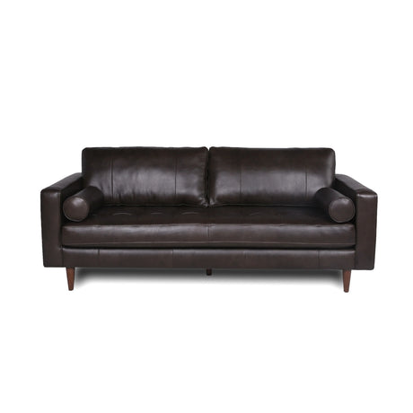 Mid-Century Tufted, Leather Sofa - Furniture Home Direct