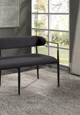 Jaramillo - Chenille Bench - Black - Furniture Home Direct
