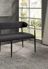 Jaramillo - Chenille Bench - Black - Furniture Home Direct