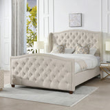 Marcella - Upholstered Shelter Headboard Bed Set - Furniture Home Direct