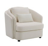 Mariko - Linen Chair With 1 Toss Pillow - Beige - Furniture Home Direct