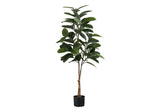 52" Tall, Artificial Plant, Rubber Tree, Indoor, Faux, Fake, Floor, Greenery, Potted, Real Touch, Decorative - Green / Black - Furniture Home Direct