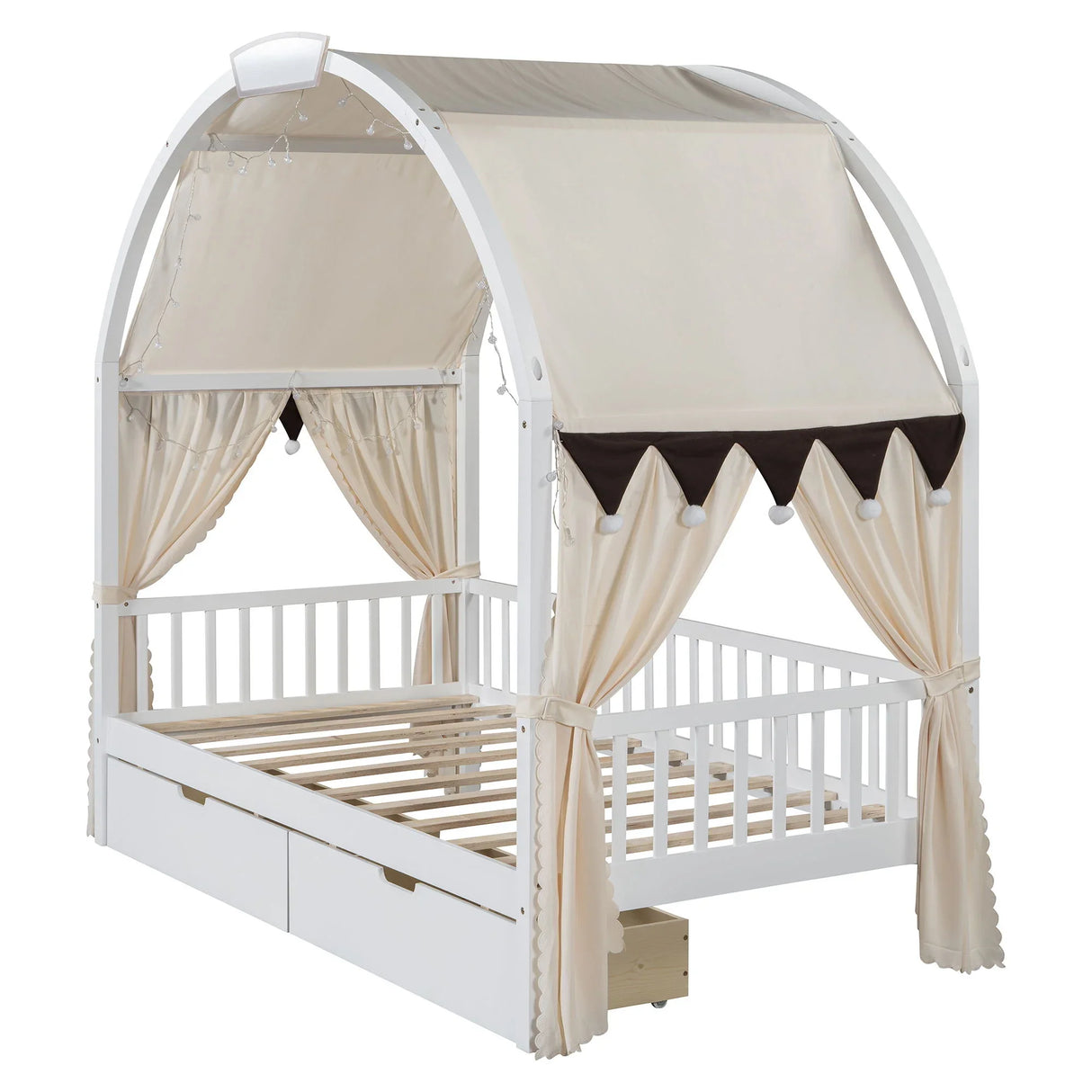Bed With Arched Roof And 2 Drawers - Furniture Home Direct
