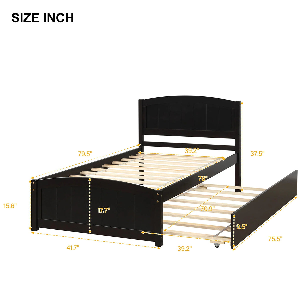 Platform Bed & Headboard, Footboard And Wood Slat Support - Furniture Home Direct