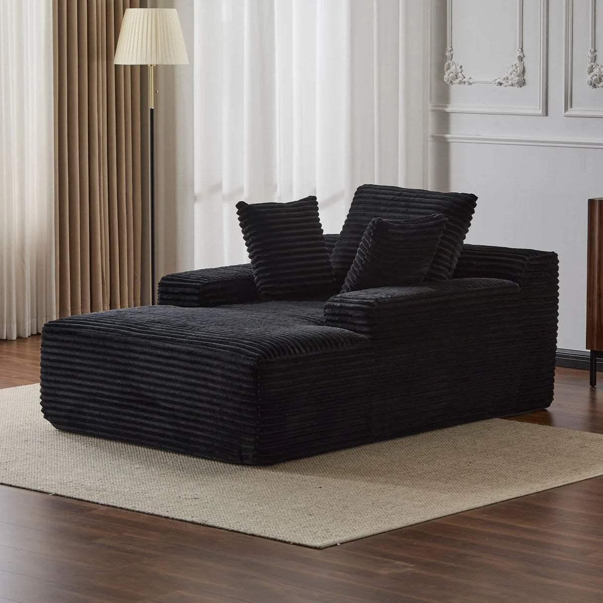 Oversized Chaise Lounge Chair Cozy Cloud Couch With 3 Throw Pillows And Wide Armrest - Furniture Home Direct