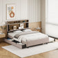 Upholstered Platform Bed With Storage Headboard, Trundle & 2 Drawers And A Set Of Sockets & USB Ports - Furniture Home Direct