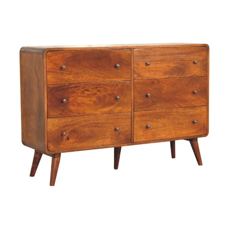 Large Curved Chest - Chestnut - Furniture Home Direct